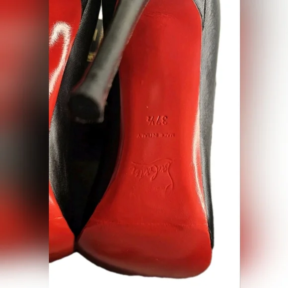 Christian Louboutin Size 37.5 EU 7.5B US Black Nappa French Tutu 100MM Booties - Picture 8 of 10